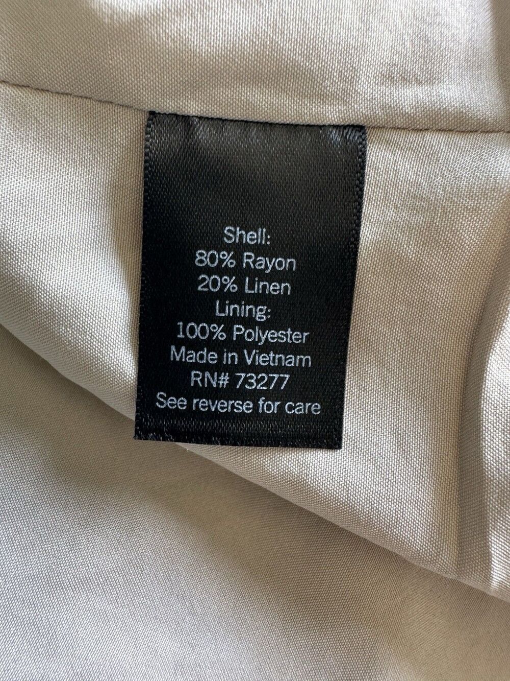 Simply Vera Wang XL Linen Comfort Blazer Camel Neutral Jacket Cooling Fabric - Picture 5 of 9